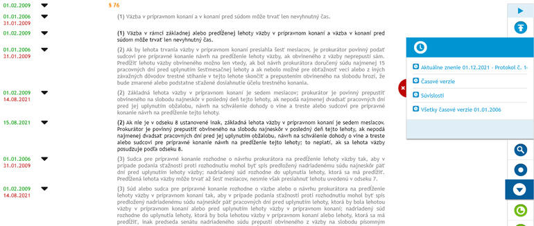 Porovnvanie vetkch asovch verzi predpisu naraz
